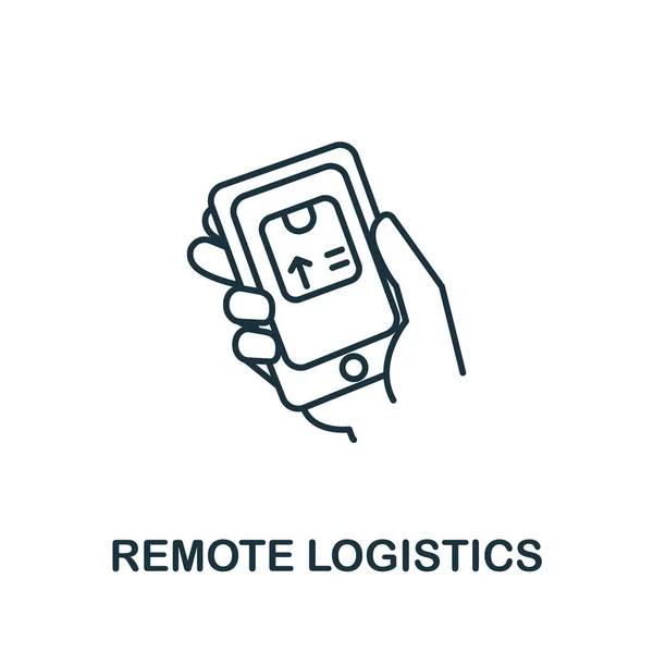 Remote Logistics Εικονίδιο Από Βιομηχανία Συλλογή Απλή Γραμμή Στοιχείο Απομακρυσμένη — Διανυσματικό Αρχείο
