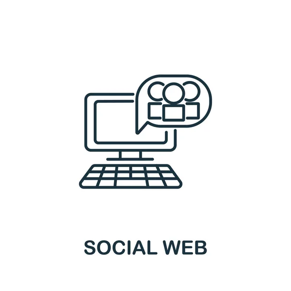 Sektör Koleksiyonundan Sosyal Web Simgesi Şablonlar Web Tasarımı Bilgi Grafikleri — Stok Vektör