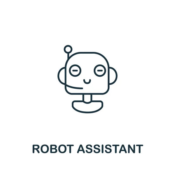 Robot Assistant Icono Industria Colección Símbolo Asistente Robot Elemento Línea — Vector de stock