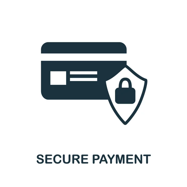 Säker Betalnings Ikon Enkel Illustration Från Internet Säkerhetsinsamling Monokrom Säker — Stock vektor