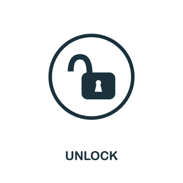 Icon Freischalten Einfache Illustration Aus Der Internet Security Collection Monochromes — Stockvektor