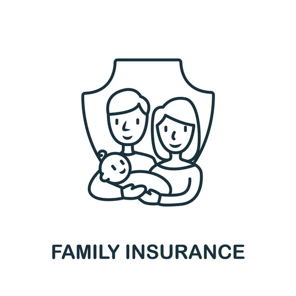 Családi Biztosítási Ikon Biztosítási Gyűjteményből Egyszerű Vonal Family Insurance Ikon — Stock Vector