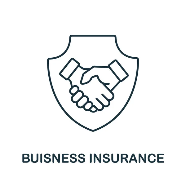 Business Insurance Ikon Biztosítási Gyűjtemény Egyszerű Vonal Business Insurance Ikon — Stock Vector