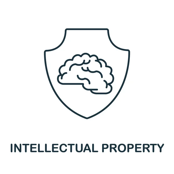 Intellectueel Eigendom Icoon Uit Verzekeringscollectie Eenvoudige Lijn Intellectuele Eigendom Icoon — Stockvector