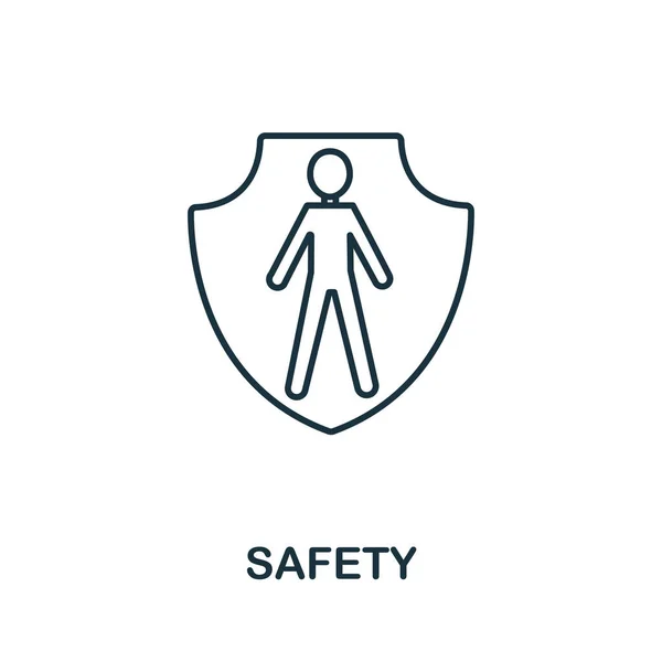 Ikona Bezpieczeństwa Kolekcji Ubezpieczeń Prosta Linia Ikona Bezpieczeństwa Dla Szablonów — Wektor stockowy