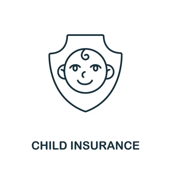 Gyermekbiztosítási Ikon Biztosítási Gyűjteményből Egyszerű Vonal Gyermekbiztosítás Ikon Sablonok Web — Stock Vector