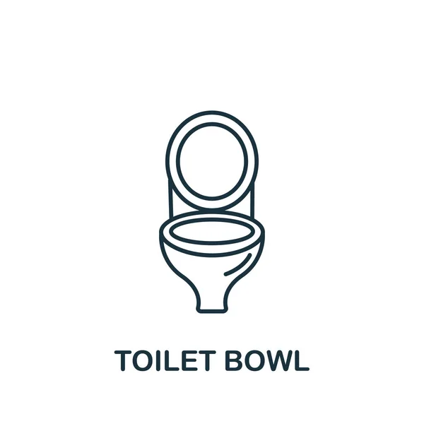 Toilet Bowl Icon Interior Collection Simple Line Element Toilet Bowl — Stock Vector