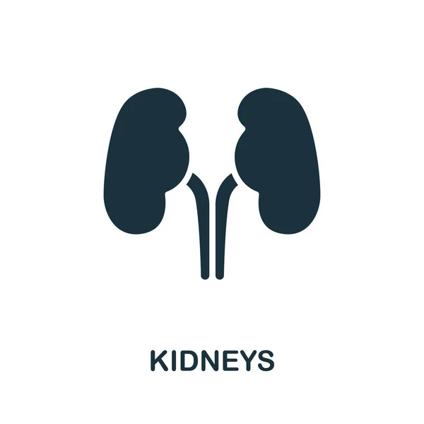 Kidneys Icon Simple Illustration Internal Organs Collection Monochrome Kidneys Icon — Stock Vector