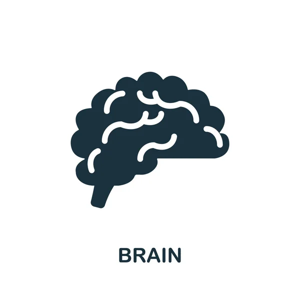 Ícone Cerebral Ilustração Simples Coleção Órgãos Internos Ícone Cérebro Monocromático —  Vetores de Stock