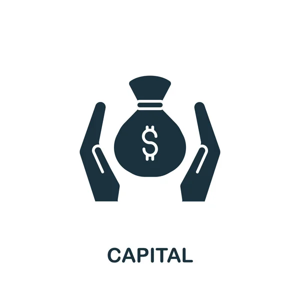 Icono Capital Colección Inversión Icono Capital Línea Simple Para Plantillas — Archivo Imágenes Vectoriales