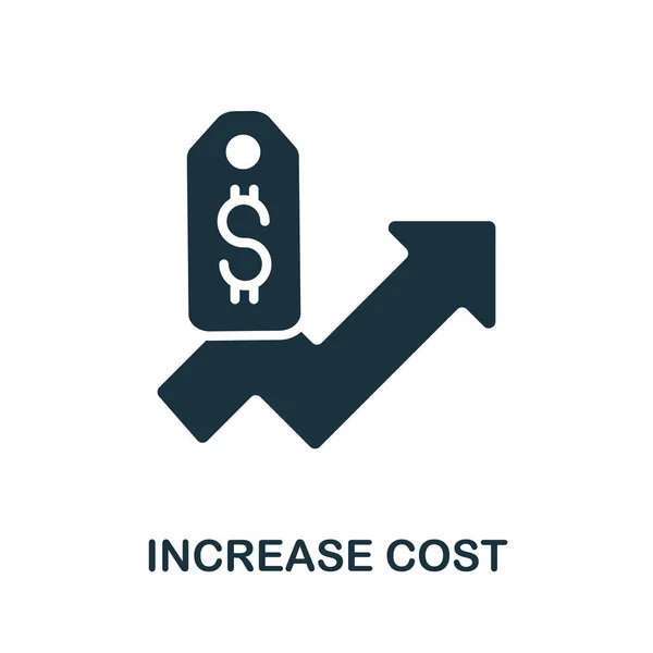 Aumentar Ícone Custo Ilustração Simples Coleção Investimento Monocromático Aumentar Custo — Vetor de Stock