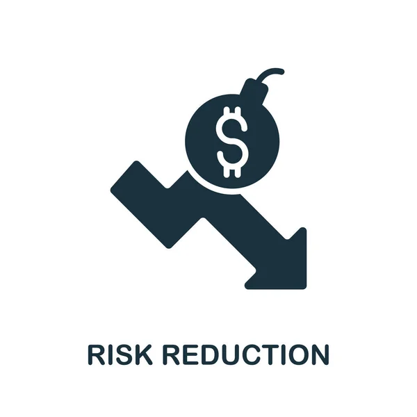 Riskreducerande Ikon Enkel Illustration Från Investeringsinsamling Enfärgad Riskreduktionsikon För Webbdesign — Stock vektor