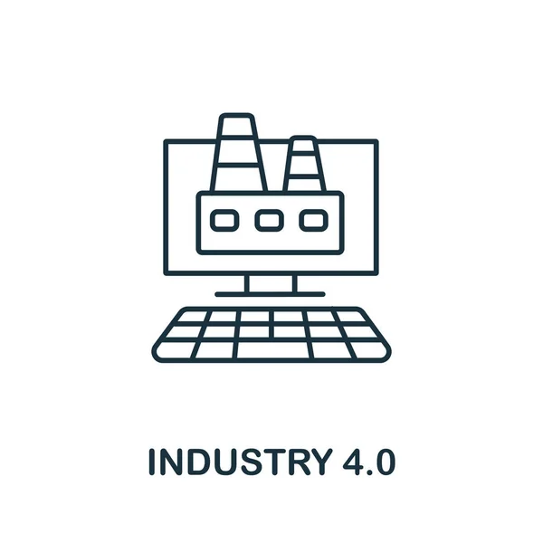 Icono de la industria 4.0 de la colección iot. Icono de línea simple Industria 4.0 para plantillas, diseño web e infografías — Archivo Imágenes Vectoriales