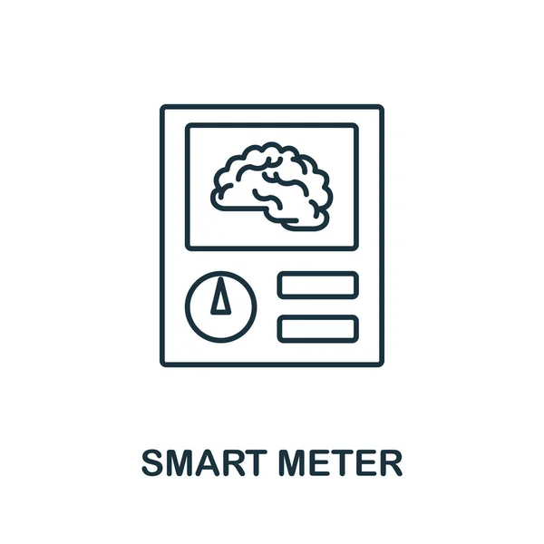 아이엇 콜렉션의 스마트 미터 아이콘이야. 템플릿, 웹 디자인, 인포 그래픽을 위한 간단 한 라인 스마트 미터 아이콘 — 스톡 벡터