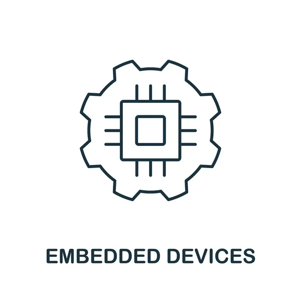 Icono Dispositivos incrustados de la colección iot. Línea simple Icono de Dispositivos Embebidos para plantillas, diseño web e infografías — Archivo Imágenes Vectoriales