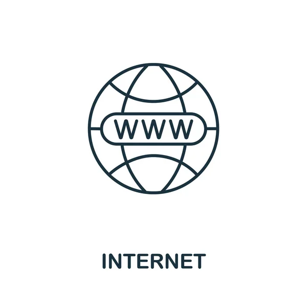 Ícone da Internet da coleção iot. Ícone de Internet de linha simples para modelos, web design e infográficos —  Vetores de Stock