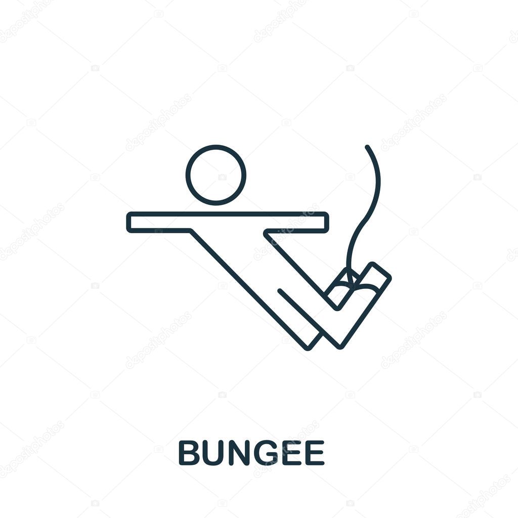 Bungee Jumping icon from hobbies collection. Simple line element bungee jumping symbol for templates, web design and infographics.