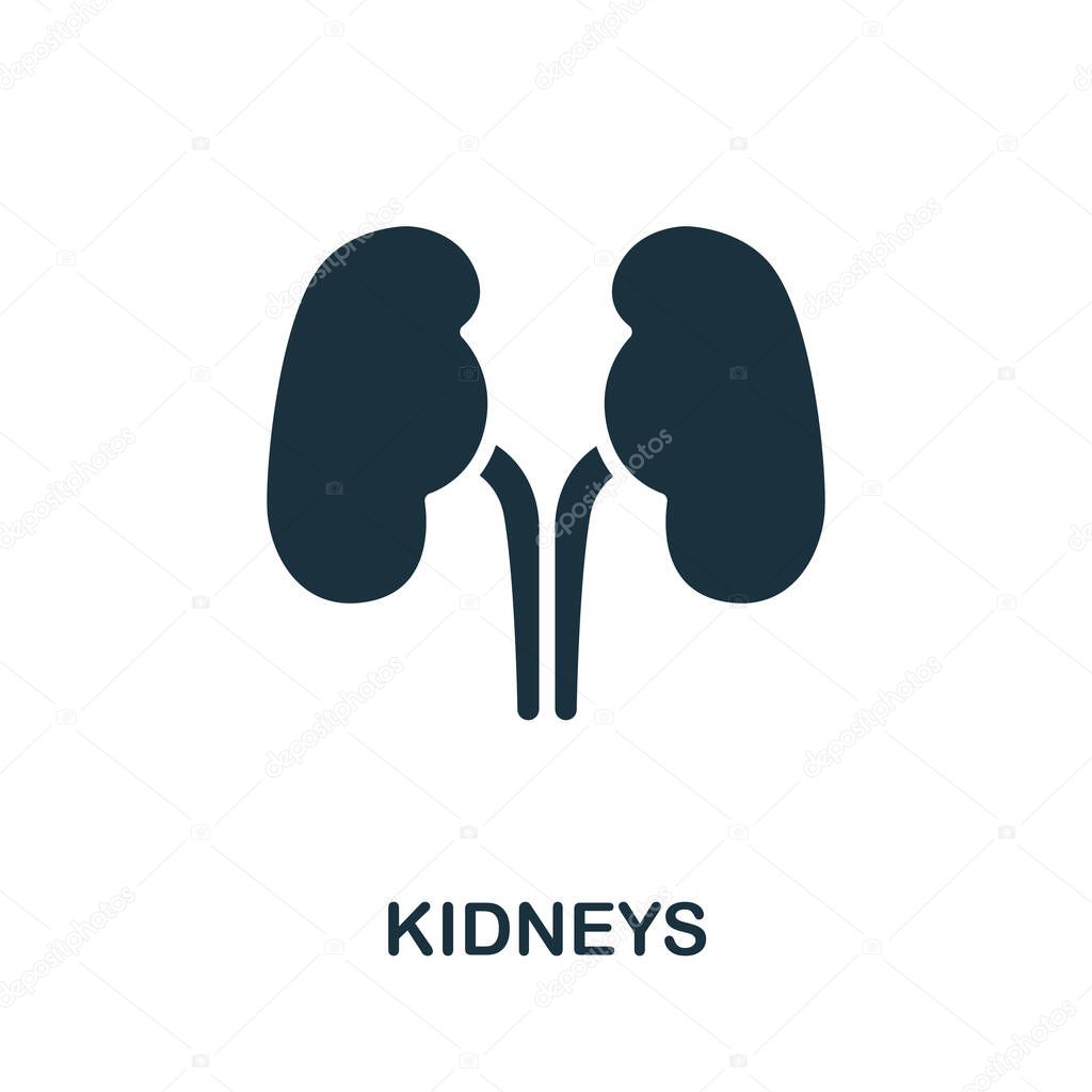 Kidneys icon. Simple illustration from internal organs collection. Monochrome Kidneys icon for web design, templates and infographics.