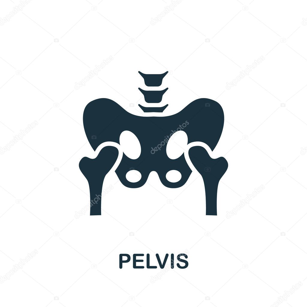 Pelvis icon. Simple illustration from internal organs collection. Monochrome Pelvis icon for web design, templates and infographics.