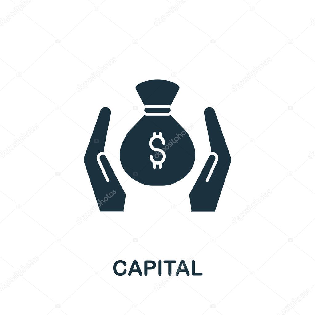 Capital icon from investment collection. Simple line Capital icon for templates, web design and infographics.
