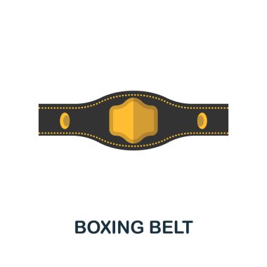 Boks kemeri düz simgesi. Dövüş sporları koleksiyonundan basit bir renk. Web tasarımı, şablonlar, bilgi grafikleri ve daha fazlası için yaratıcı boks kemeri simgesi