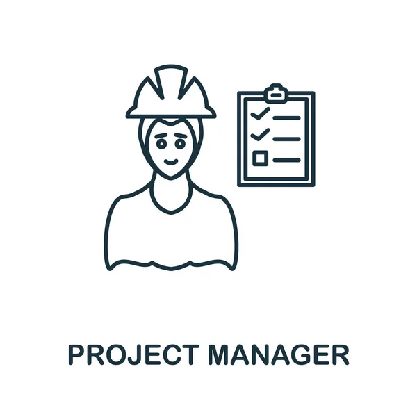 Icono de Project Manager. Elemento simple de la colección de inteligencia empresarial. Icono de Creative Project Manager para diseño web, plantillas, infografías y más — Vector de stock