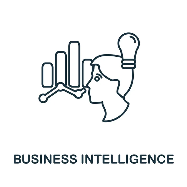 Ícone de Business Intelligence. Ícone de Business Intelligence simples monocromático para modelos, web design e infográficos —  Vetores de Stock