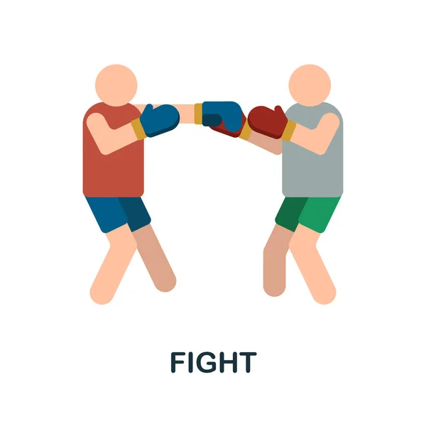 Lucha contra el icono plano. Color elemento simple de la colección deporte de combate. Icono de Creative Fight para diseño web, plantillas, infografías y más — Vector de stock