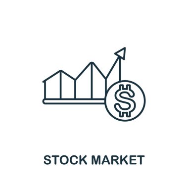 Borsa simgesi. İş yönetimi koleksiyonundan basit bir unsur. Web tasarımı, şablonlar, bilgi grafikleri ve daha fazlası için yaratıcı borsa simgesi
