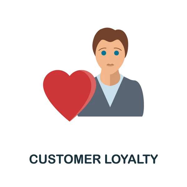 Kund lojalitet platt ikon. Färgad fylld enkel kund lojalitet ikon för mallar, webbdesign och infographics — Stock vektor