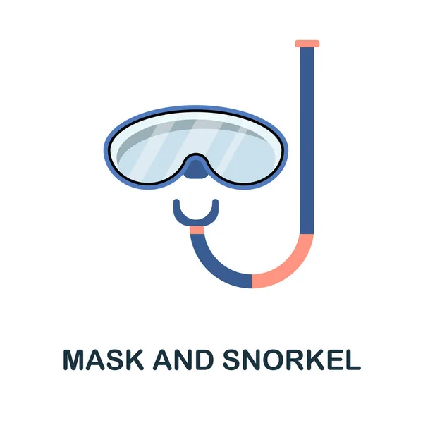 Masker en Snorkel platte pictogram. Kleur eenvoudig element uit de duikcollectie. Creative Mask And Snorkel icoon voor webdesign, sjablonen, infographics en meer — Stockvector