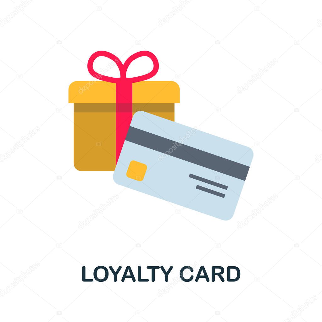 Loyalty Card flat icon. Colored filled vector element from customer loyalty collection. Creative Loyalty Card icon for web design project, templates and infographics.