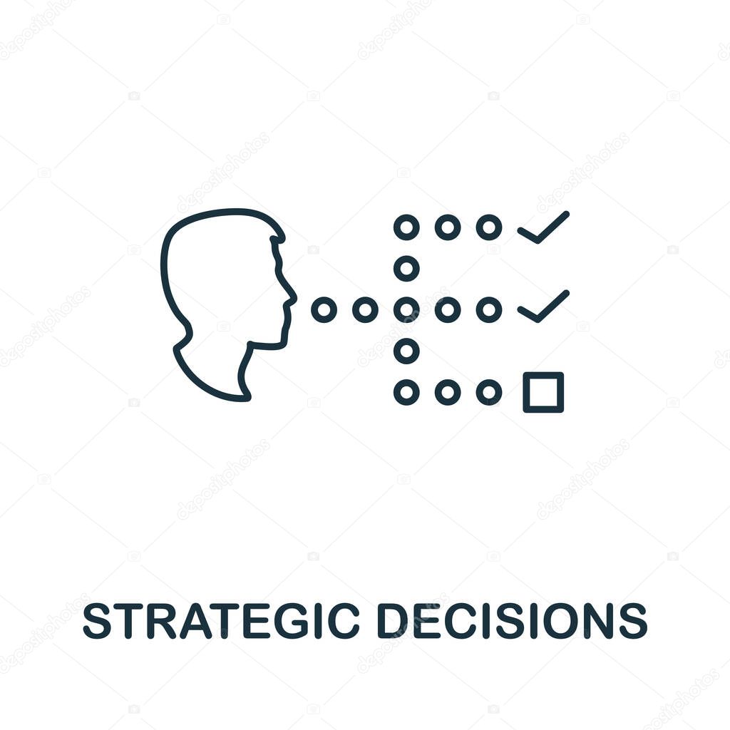 Strategic Decisions icon. Simple illustration from business management collection. Monochrome Strategic Decisions icon for web design, templates and infographics.
