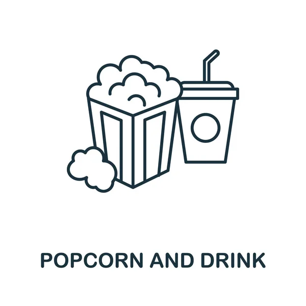 Popcorn And Drink icône. Élément simple de la collection cinéma. Icône Popcorn And Drink créative pour la conception Web, les modèles, les infographies et plus encore — Image vectorielle