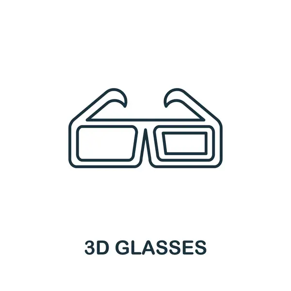 3D-Brille. Einfaches Element aus der Kinosammlung. Kreatives 3D-Brillensymbol für Webdesign, Vorlagen, Infografiken und mehr — Stockvektor