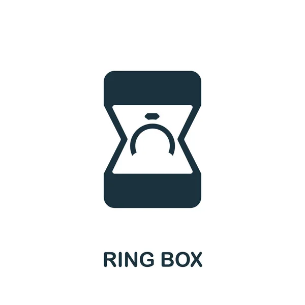 Gyűrűdoboz ikon. Egyszerű elem az ékszergyűjteményből. Creative Ring Box ikon web design, sablonok, infografikák és így tovább — Stock Vector