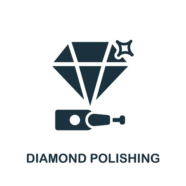 Значок алмазной полировки. Простой элемент из ювелирной коллекции. Иконка Creative Diamond Polying для веб-дизайна, соблазна, инфографики и т.д. — стоковый вектор