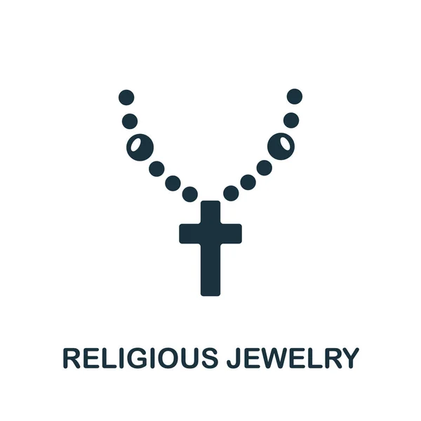 Dini mücevher ikonu. Mücevher koleksiyonundan basit bir parça. Web tasarımı, şablonlar, bilgi grafikleri ve daha fazlası için yaratıcı Dini Mücevher simgesi — Stok Vektör