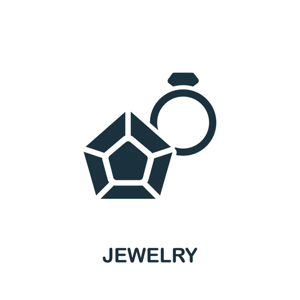 珠宝的象征。用于模板、网页设计和信息图形的单色简单珠宝图标 — 图库矢量图片