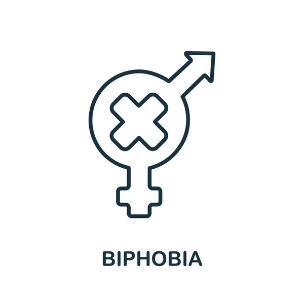 Biphobia icoon uit de lgbt collectie. Eenvoudige lijn Biphobia icoon voor sjablonen, web design en infographics — Stockvector