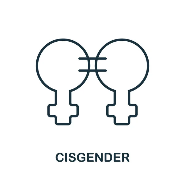 Cisgender ikon az lgbt kollekcióból. Egyszerű vonal Cisgender ikon sablonok, web design és infografikák — Stock Vector