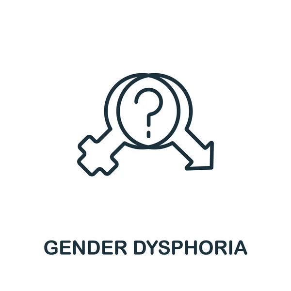 来自lgbt系列的Gender Dysphoria图标。用于模板、网页设计和信息图形的简单行"性别难题"图标 — 图库矢量图片