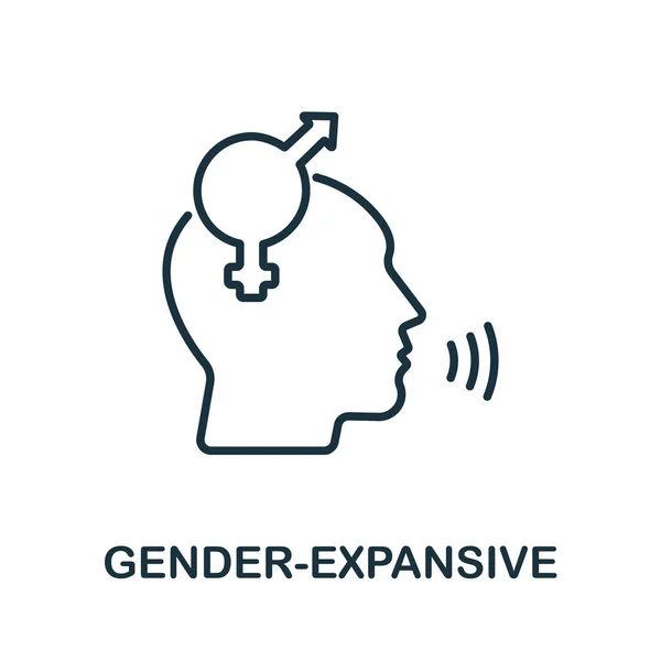 Gender-Expansive icoon uit de collectie van lgbt. Eenvoudige lijn Gender-Expansief pictogram voor sjablonen, webdesign en infographics — Stockvector