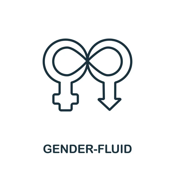 Gender-Fluid icoon uit de Igbt collectie. Eenvoudige lijn Gender-Fluid icoon voor sjablonen, webdesign en infographics — Stockvector