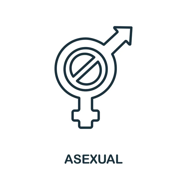 Aseksueel icoon uit de collectie van lgbt. Eenvoudige lijn Aseksueel icoon voor sjablonen, webdesign en infographics — Stockvector