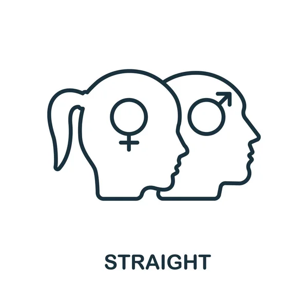 Direktes Symbol aus der lgbt-Sammlung. Einfache Linie Gerade Symbole für Vorlagen, Webdesign und Infografiken — Stockvektor