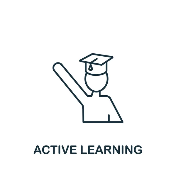 Aktivt lärande ikon från livskunskap samling. Enkel linje Active Learning ikon för mallar, webbdesign och infografik — Stock vektor