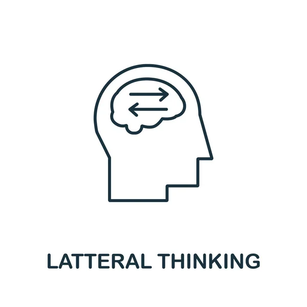 Ikone des späten Denkens aus der Sammlung von Lebensfähigkeiten. Einfache Linie Latteral Thinking Symbol für Vorlagen, Web-Design und Infografiken — Stockvektor