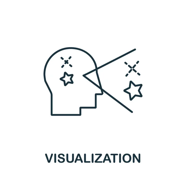 Visualisierungsikone aus der Sammlung von Lebensfähigkeiten. Einfaches Zeilensymbol für Visualisierung von Vorlagen, Webdesign und Infografiken — Stockvektor