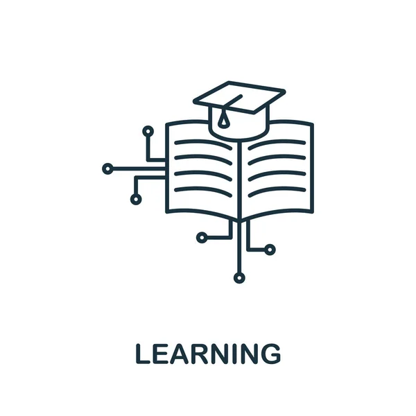 Lärande ikon från maskininlärning samling. Enkel linje Lärandeikon för mallar, webbdesign och infografik — Stock vektor